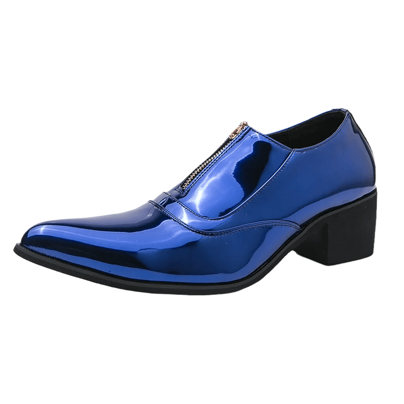 Luxury Brand Men's Chelsea Shoes Pointed Toe Dress Shoes Men's Banquet Blue Suit Shoes Red High-end Glossy Leather Shoes - FLORANZANI- Beauté & Santé