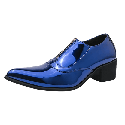 Luxury Brand Men's Chelsea Shoes Pointed Toe Dress Shoes Men's Banquet Blue Suit Shoes Red High-end Glossy Leather Shoes - FLORANZANI- Beauté & Santé