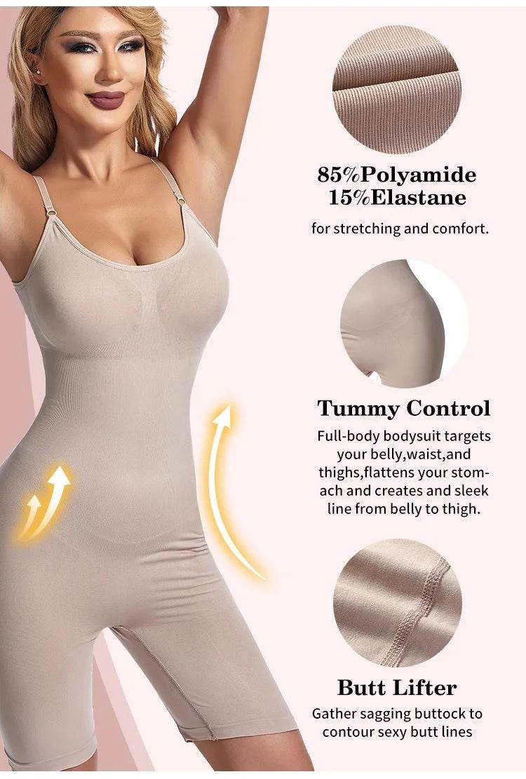 Women Bodysuit Sexy Shapewear Boxer Briefs Tummy Control Full Shaper Slimming Sheath Butt Lifter Thigh Slimmer Abdomen Corset - FLORANZANI- Beauté & Santé