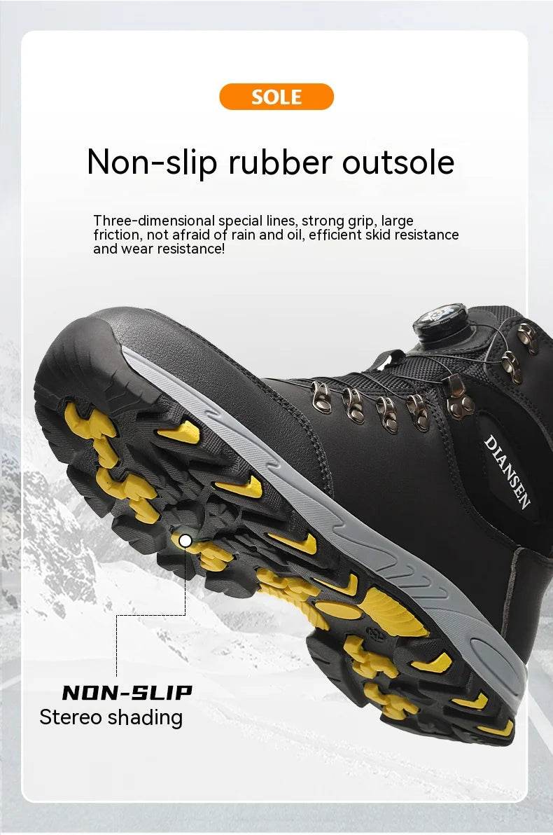 Rotating Button Safety Shoes Men Work Sneakers Indestructible Shoes Puncture-Proof Protective Shoes Work Boots Steel Toe - FLORANZANI- Beauté & Santé