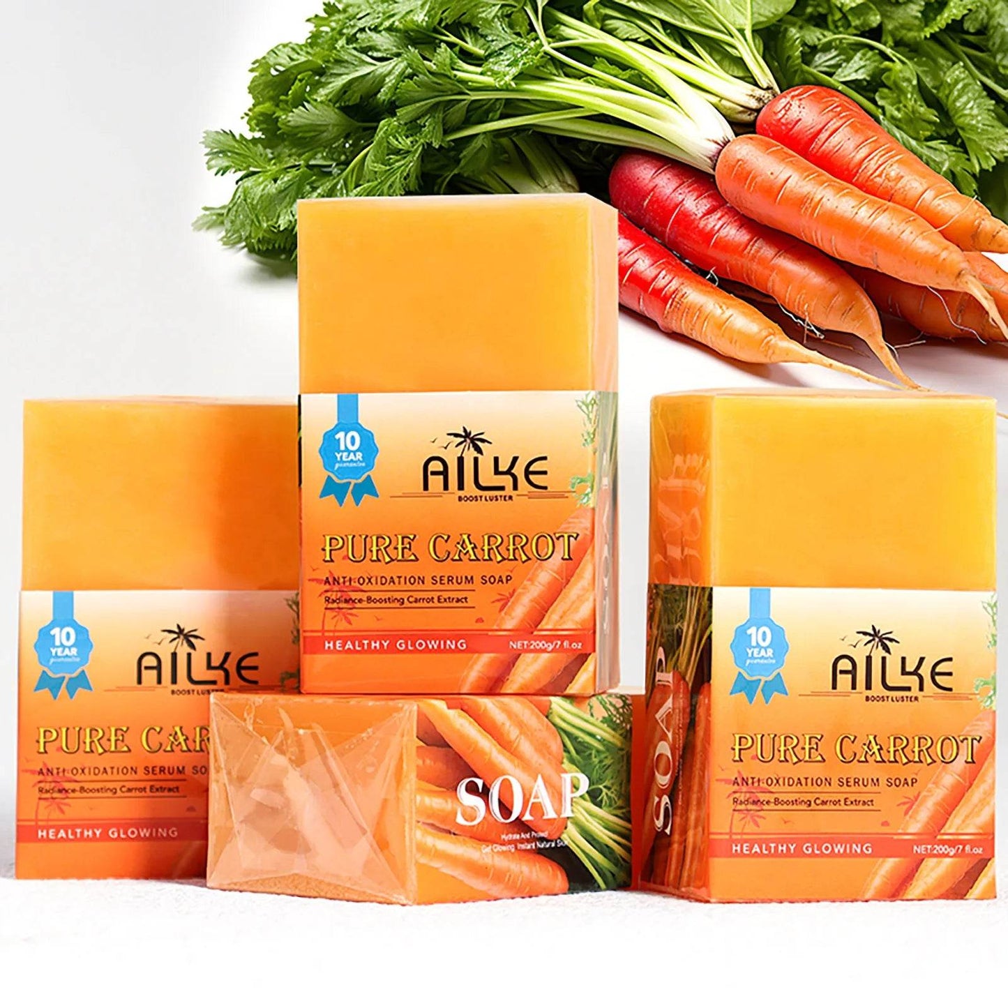 AILKE Pure Carrot Anti-Oxidation Serum Soap, Brightening Skin Tone, With Rich Foam, Suitable For Black Dark Skin, Vegan Soap - FLORANZANI- Beauté & Santé