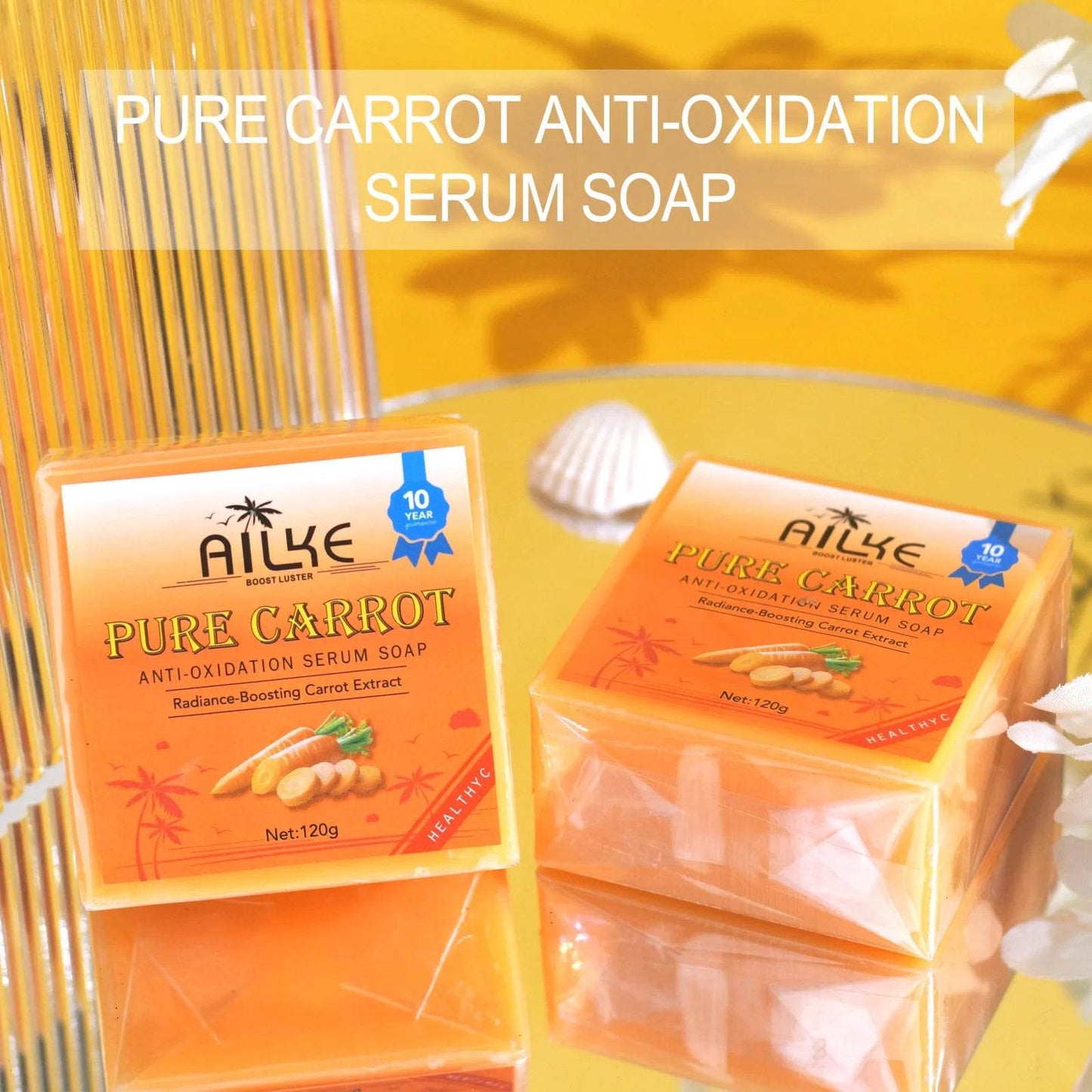 AILKE Pure Carrot Anti-Oxidation Serum Soap, Cleaning Stains, Skin Brightening Soap Bar, With Vitamin C, For Body And Face Use - FLORANZANI- Beauté & Santé