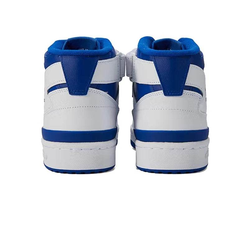 Adidas Origins FORUM Mid Anti slip and Wear resistant Mid top Board Shoes for Men and Women in White and Blue - FLORANZANI- Beauté & Santé