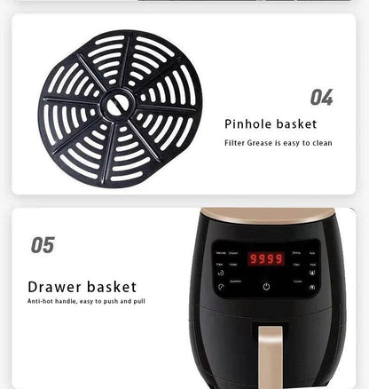 6L Air fryer Multi-functional intelligent touch screen oven Large capacity Electro mechanical deep fryer for home airfryer - FLORANZANI- Beauté & Santé