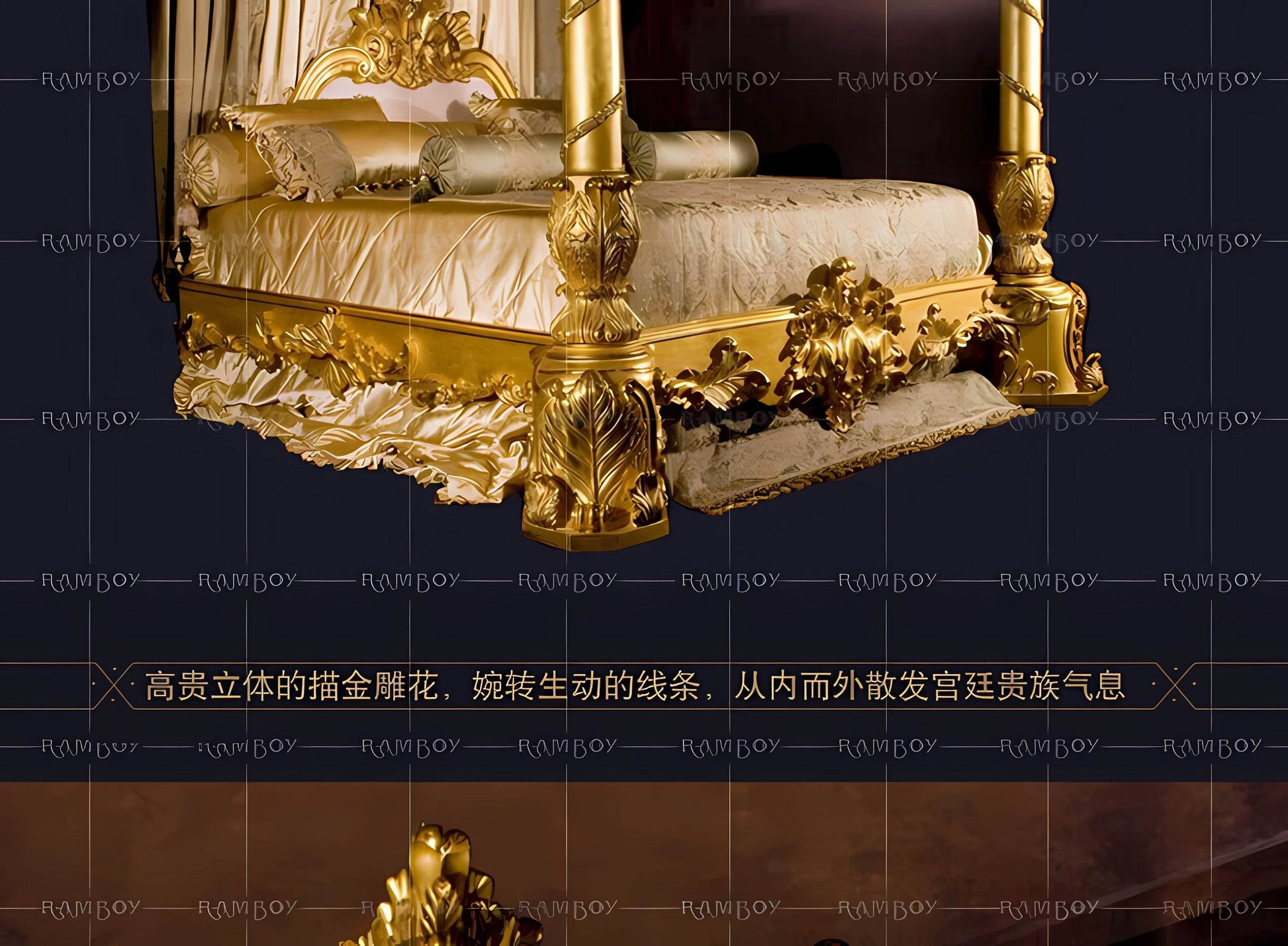 Luxury High Quality Bed Frame European Double King Size Customizable Bed Solid Wood Luxury Vintage Cama Casal Bedroom Furniture - FLORANZANI- Beauté & Santé