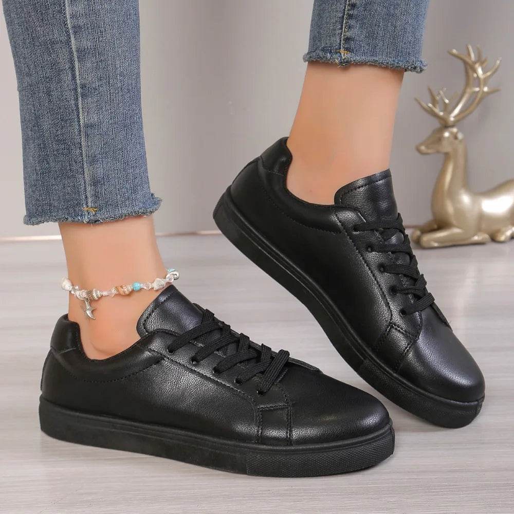 New Casual Sneakers for Women 2024 Spring Black Lace Up Female Flats Casual Women's Fashion Ladies Sports Shoes Size 36-41 - FLORANZANI- Beauté & Santé