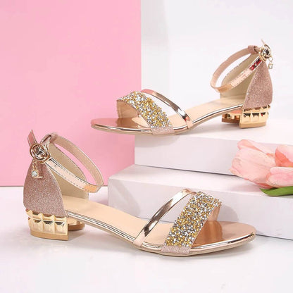 2024 New Fashion Women's Sandals Gold and Silver Low Heel Casual Shoes Women Open Toe Summer Light Fashion Women's Shoes - FLORANZANI- Beauté & Santé