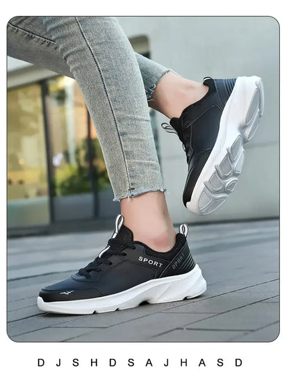 Women's Casual Shoes Breathable Walking Strap Flat Shoes Sports Tennis Women's White and Black Casual Training Shoes New 2024