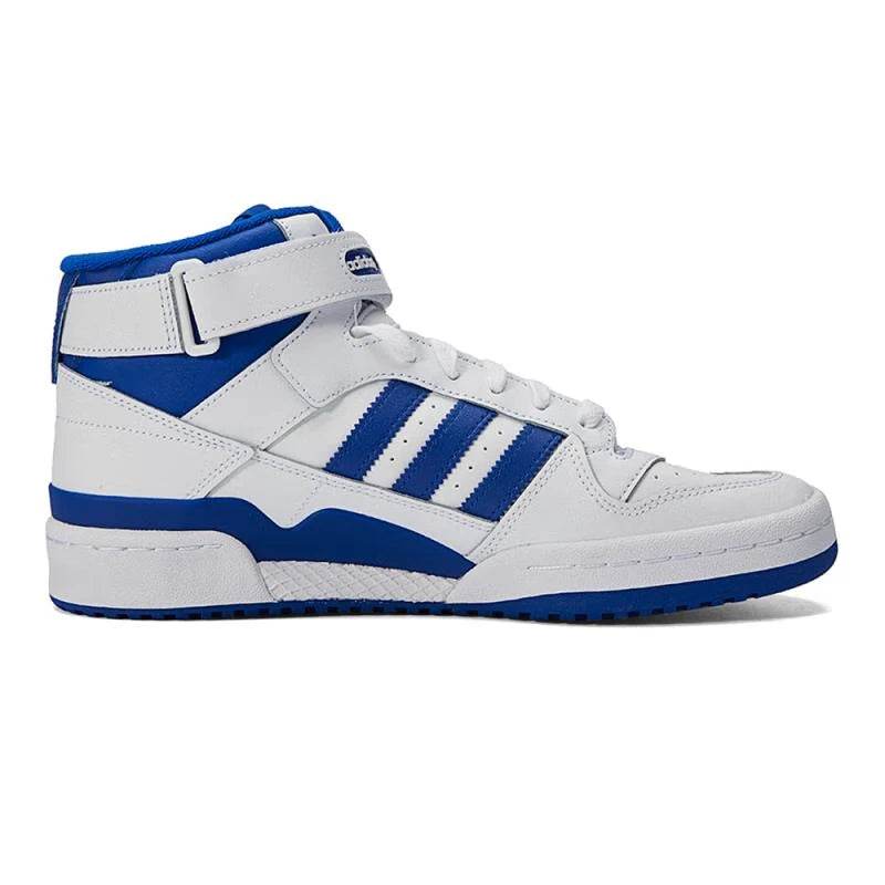 Adidas Origins FORUM Mid Anti slip and Wear resistant Mid top Board Shoes for Men and Women in White and Blue - FLORANZANI- Beauté & Santé