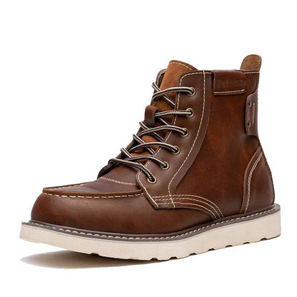 Men's Boots American Retro Tooling Boots Casual Crazy Horse Leather Vintage Man Lace Up Ankle Boots Hombre Zapatillas Hombre - FLORANZANI- Beauté & Santé