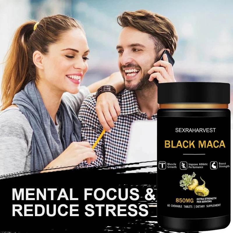 Powerful Black Maca Booster for Men and Women,Maca Pill Supplements for Health, Energy, Endurance, Muscle Mass,Maca Root Capsule - FLORANZANI- Beauté & Santé