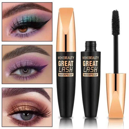 4D Silk Fiber Lash Mascara 2 In 1 Mascara Waterproof Lengthening Cosmetics Eye Mascara Ship Lashes Curling Thick Eye Makeup B0G0 - FLORANZANI- Beauté & Santé