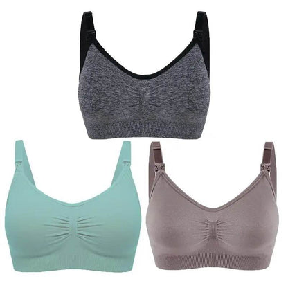 3pcs/Set High Quality Maternity Nursing Bras Cotton Breastfeeding Pregnant Underwear Seamless Large Size Breathable Bra Push Up - FLORANZANI- Beauté & Santé