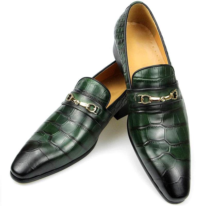 Successful Mens Loafers Business Dress Shoes Wedding Banquet Suit Italy Designer Leather Shoes Genuine Leather Pointed Toe - FLORANZANI- Beauté & Santé