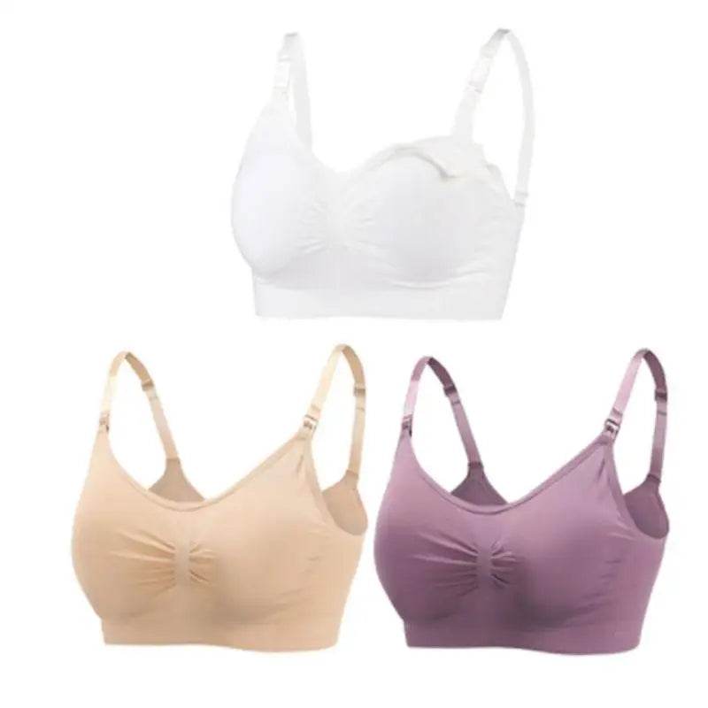 3pcs/Set High Quality Maternity Nursing Bras Cotton Breastfeeding Pregnant Underwear Seamless Large Size Breathable Bra Push Up - FLORANZANI- Beauté & Santé