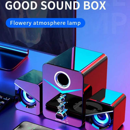 2 in 1 Wired Wireless Computer Speakers Deep Bass Sound Box Speaker for PC Laptop Powerful Subwoofer Multimedia Loudspeakers - FLORANZANI- Beauté & Santé