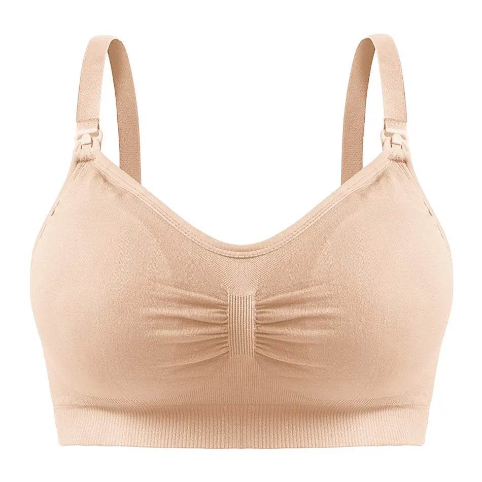 Breastfeeding Bra Upper Buckle And No Steel Ring Double Layer Seamless Postpartum Breastfeeding Bra Removable Chest Pad - FLORANZANI- Beauté & Santé