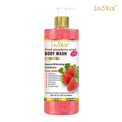 1000ml Scrub bath lotion silky smooth skin foam rich moisture skin toner brighten skin color anti-aging mild lasting fragrance - FLORANZANI- Beauté & Santé