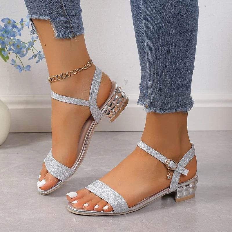 Spring and Autumn New Style Fashionable, Comfortable, Versatile Elegant Casual Round Toe Versatile Thick Heel Sandals - FLORANZANI- Beauté & Santé