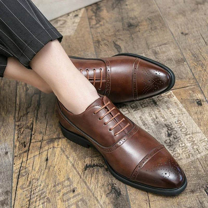 Carving Dress Shoes Men Luxury Designer Fashion Handmade Business Formal Shoes Men Original Pointed Wedding Shoes 2024 - FLORANZANI- Beauté & Santé