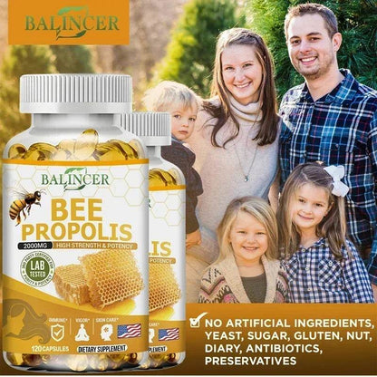 BEE PROPOLIS Capsules - Energy, Immune Function, Digestion, Nutrient Absorption, Promotes Overall Skin Health - FLORANZANI- Beauté & Santé