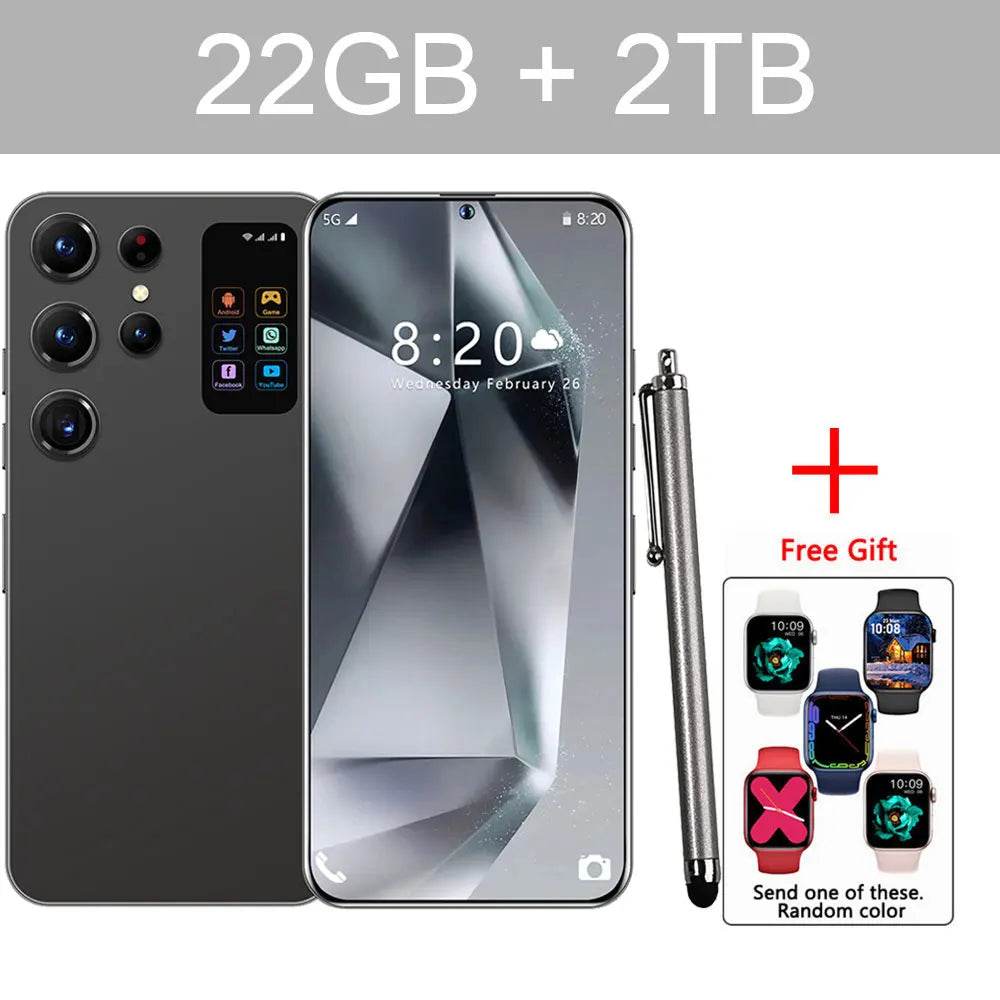 2025 S24 Ultra Original 5G Smartphone 7.3HD Cellphones Dual SIM Card Cell Phone 7800mAh Android 14 Global Version Mobile Phones - FLORANZANI- Beauté & Santé