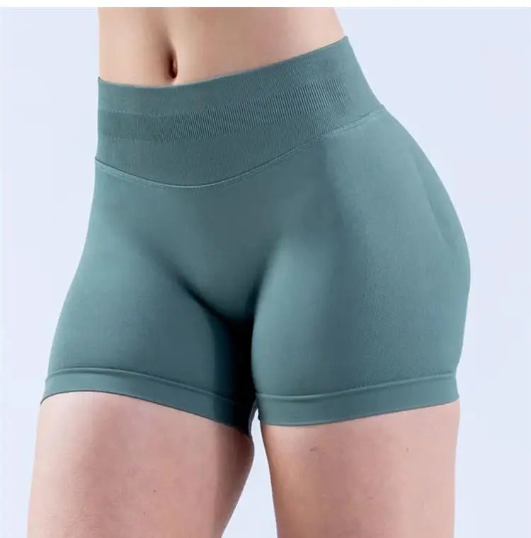 Epligg Women Fitness Sports Shorts 4.5" With logo Gym Shorts Low Ribbed Band Workout Scrunch Butt Yoga Booty Running Short Pants - FLORANZANI- Beauté & Santé