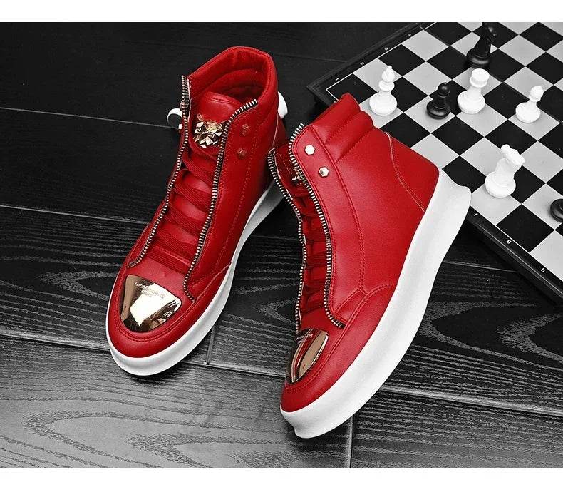 High Top Casual Shoes Men Sneakers 2024 Fashion Skateboard Shoes Leopard Platform Shoe Sport Training Shoes Men's Ankle Boots - FLORANZANI- Beauté & Santé