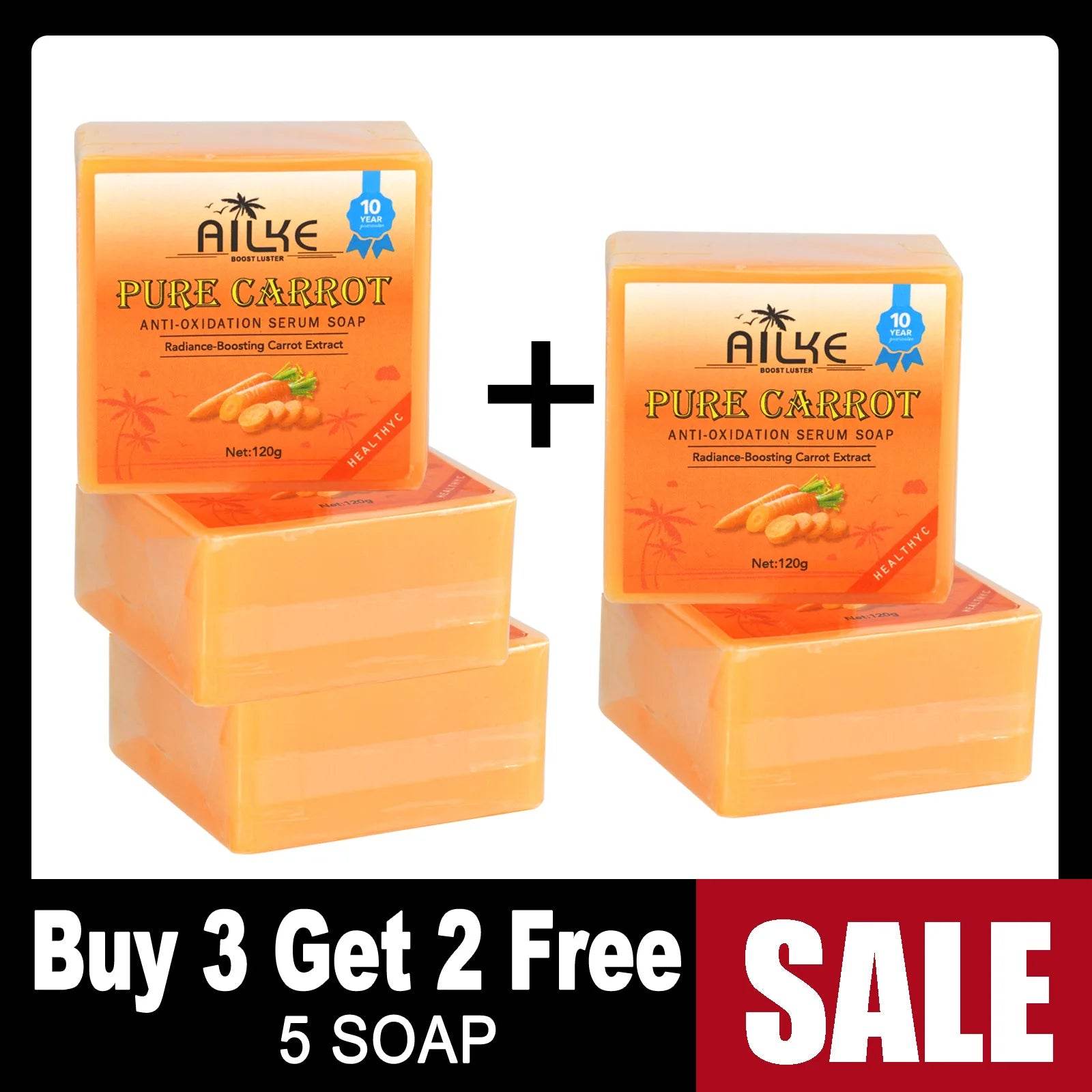 AILKE Pure Carrot Anti-Oxidation Serum Soap, Cleaning Stains, Skin Brightening Soap Bar, With Vitamin C, For Body And Face Use - FLORANZANI- Beauté & Santé