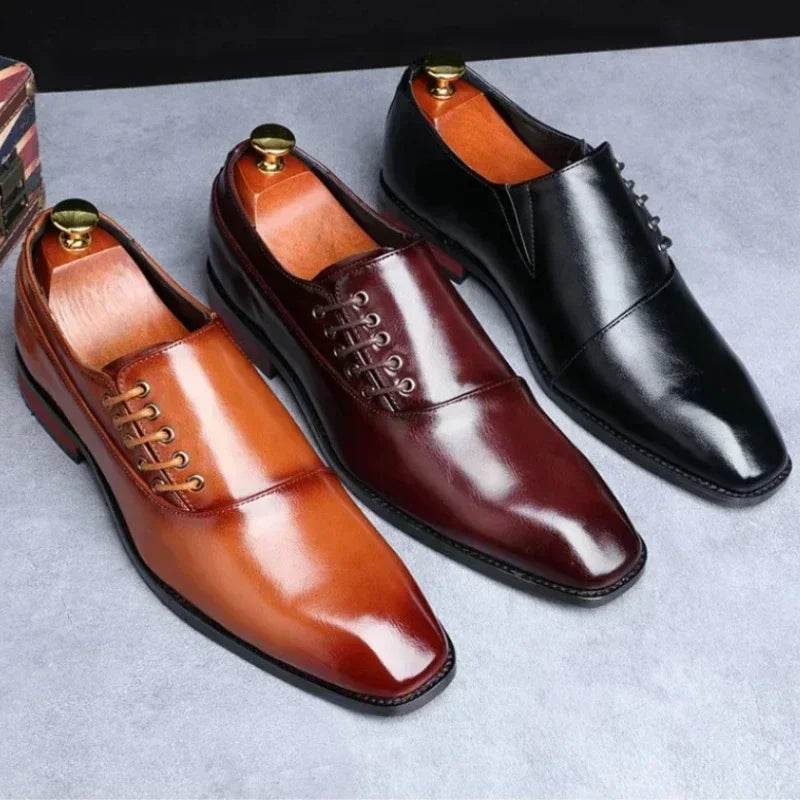 Business Dress Men Shoes Square Toe Leather Party Wedding Shoes Men Quality Gentleman Shoess 48 Casual Man Office Shoes 2024 - FLORANZANI- Beauté & Santé