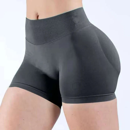 Epligg Damen-Fitness-Sport-Shorts, 11,4 cm, mit Logo, Gym-Shorts, geripptes Band, Workout, Scrunch Butt, Yoga, Booty, Laufshorts