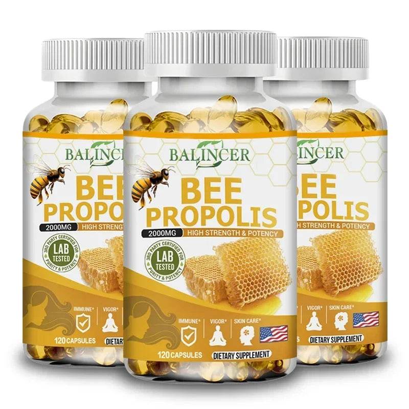 BEE PROPOLIS Capsules - Energy, Immune Function, Digestion, Nutrient Absorption, Promotes Overall Skin Health - FLORANZANI- Beauté & Santé