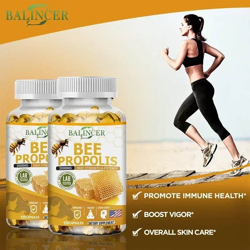 BEE PROPOLIS Capsules - Energy, Immune Function, Digestion, Nutrient Absorption, Promotes Overall Skin Health - FLORANZANI- Beauté & Santé