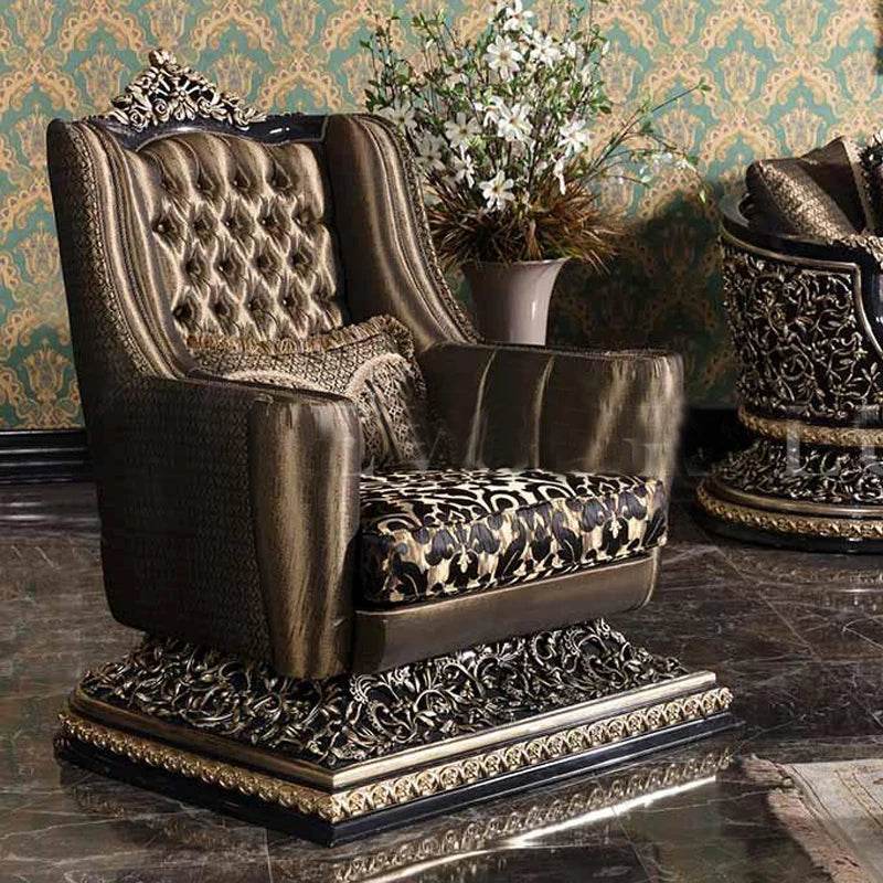 European style solid wood carved combination sofa French villa high-end custom new fabric sofa luxury furniture - FLORANZANI- Beauté & Santé