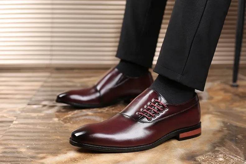 Business Dress Men Shoes Square Toe Leather Party Wedding Shoes Men Quality Gentleman Shoess 48 Casual Man Office Shoes 2024 - FLORANZANI- Beauté & Santé