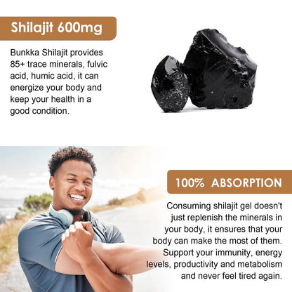 Original Organic Shilajit Resin Bitter Taste 100% Pure Himalaya Beauty Health Hormone Balance 85+ Trace Minerals Fulvic Acid - FLORANZANI- Beauté & Santé