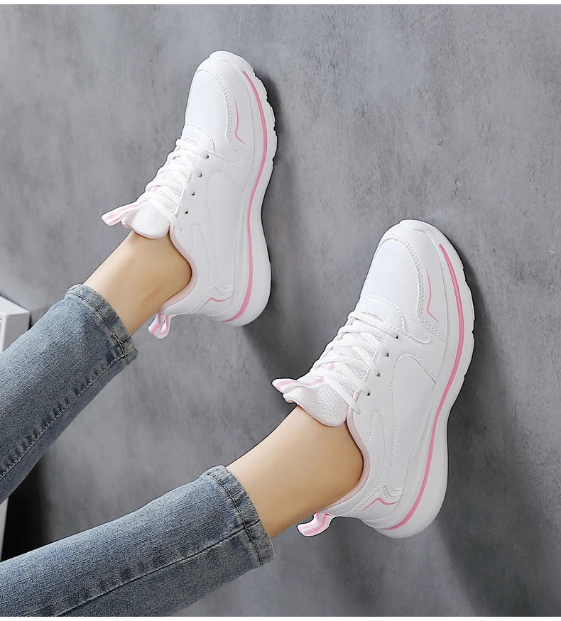 Women Casual Sneakers Running Sport Shoes Mesh Breathable Female Walking Jogging Shoes Comfortable Black White Tennis Sneakers