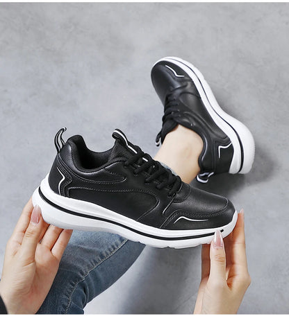 Women Casual Sneakers Running Sport Shoes Mesh Breathable Female Walking Jogging Shoes Comfortable Black White Tennis Sneakers