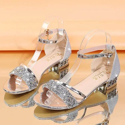 2024 New Fashion Women's Sandals Gold and Silver Low Heel Casual Shoes Women Open Toe Summer Light Fashion Women's Shoes - FLORANZANI- Beauté & Santé