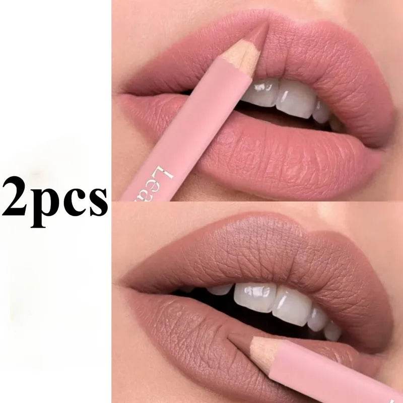 12Color Matte Lipliner Pink Lip Liner Pencil Waterproof Plumping Stain Lipstick Natural Nude Outline Lips Contour Makeup girl - FLORANZANI- Beauté & Santé