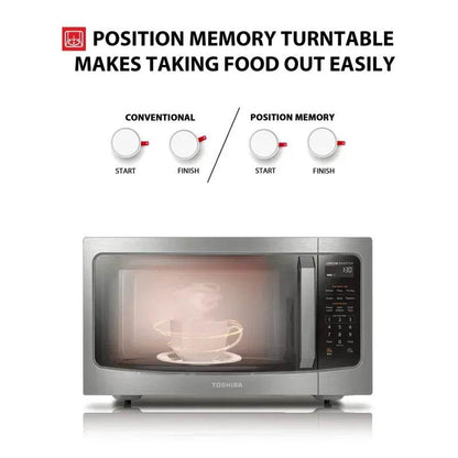 QWTOSHIBA ML-EM45PIT(SS) Countertop Microwave Oven With Inverter Technology,Kitchen Essentials,Smart Sensor,Auto Defrost,1.6 Cu - FLORANZANI- Beauté & Santé