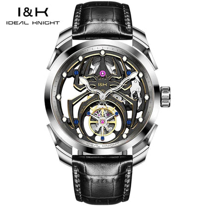 IDEAL KNIGHT 6802 Men's Watch Luxury Hollow Spider Design Tourbillon Automatic Mechanical Men Watch High end Fashion Brand Watch - FLORANZANI- Beauté & Santé