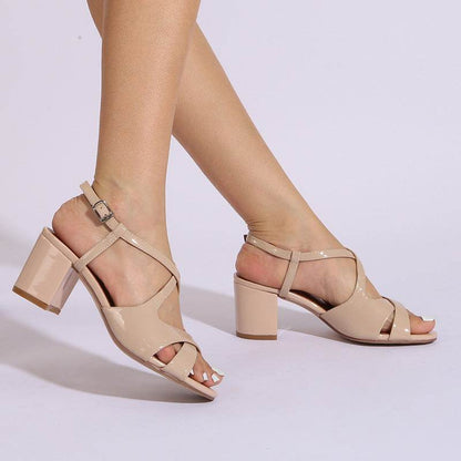 Block Heels Sandals Elegant Woman Heeled Shoes Summer Trendy Peep Toe Party Sandal Chunky Pumps Women High Heels Luxury Footwear - FLORANZANI- Beauté & Santé