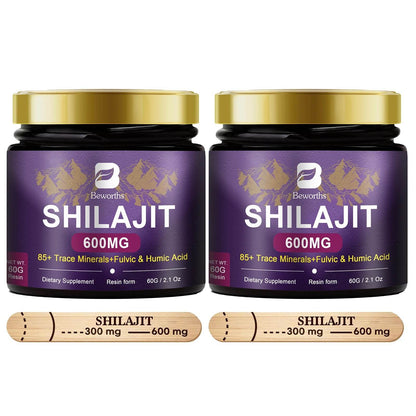 BEWORTHS 60ML 100% Original Shilajits High Purity Shilajit Resin with Fulvic Acid and 85+Trace Minerals Support Overall Health - FLORANZANI- Beauté & Santé