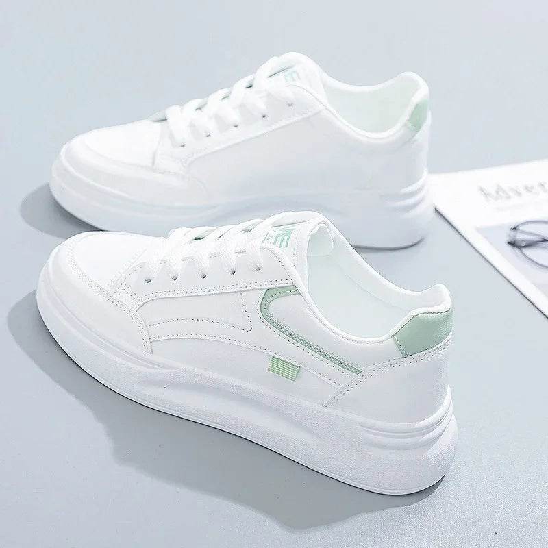 Outdoor Women Walking Shoes Skateboarding Shoes Women Sneakers PU Leather Lace-Up Breathable Jogging Casual Sneakers De Mujer - FLORANZANI- Beauté & Santé