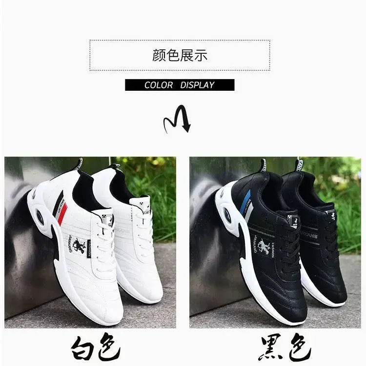 PU Leather Men Sneakers Breathable Men Casual Shoes Arrival Wedges Men Vulcanized Shoes Non-Slip Male Board Shoes Кроссовки - FLORANZANI- Beauté & Santé