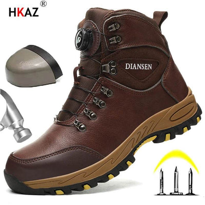 Rotating Button Safety Shoes Men Work Sneakers Indestructible Shoes Puncture-Proof Protective Shoes Work Boots Steel Toe - FLORANZANI- Beauté & Santé