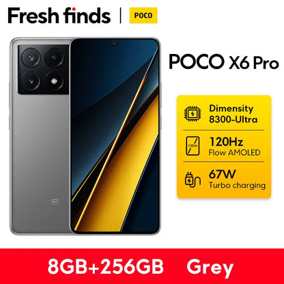 【World Premiere】POCO X6 Pro 5G Global Version Smartphone Dimensity 8300-Ultra 6.67" 1.5K Flow AMOLED DotDisplay 64MP 67W NFC