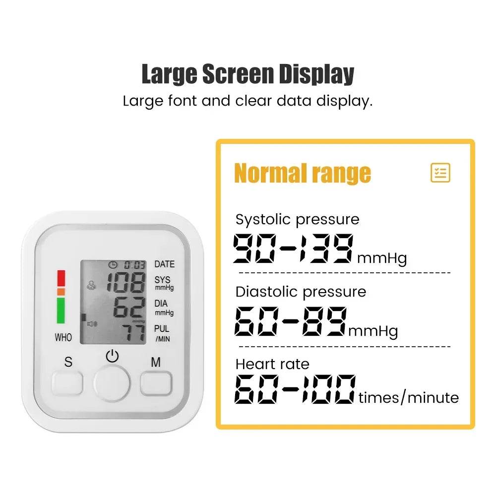 Medical Automatic Sphygmomanometer Digital Arm Wrist BP Blood Pressure Monitor Tensiometer Tonometer Heart Rate Pulse Meter - FLORANZANI- Beauté & Santé