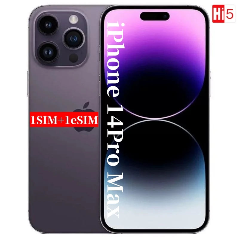 Original  Apple iPhone 14 Pro Max  6.7" 1sim+1esim Face ID NFC 128/256/512GB ROM 6GB RAM IOS A16 48MP Retina OLED  Unlocke Phone - FLORANZANI- Beauté & Santé